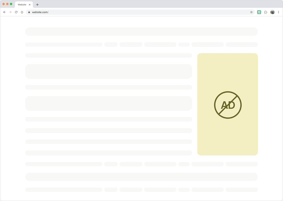 Clean reading experience